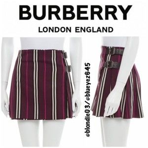 Burberry pleated wrap skirt 8